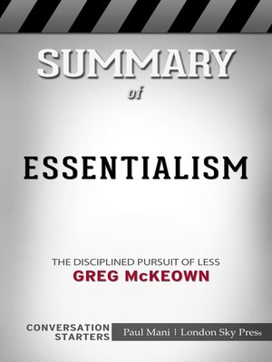 cover image of Summary of Essentialism